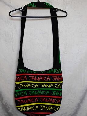 Robin Ruth Jamaica Stripe Crossbody Bag in Black, Red, Yellow, Green